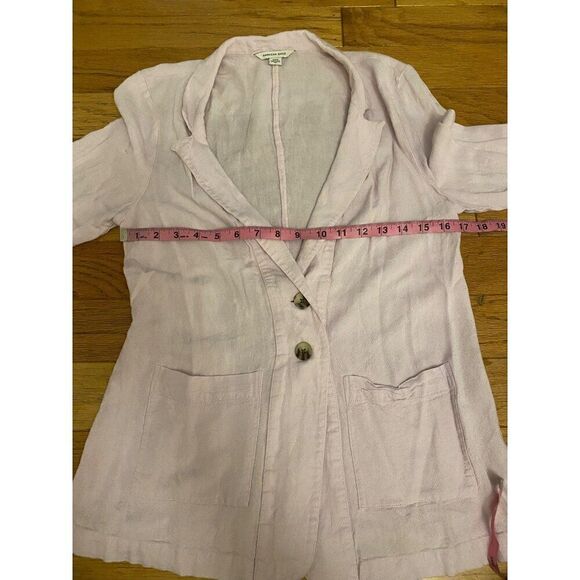 American Eagle Women's pink Linen-Blend Blazer With Button Closure size medium - Picture 6 of 8